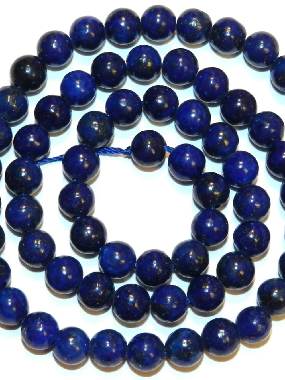 Dark Blue Lapis Lazuli 6mm Round Gemstone Beads 15